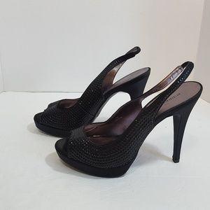 Audrey Brooke Heels Sling Back Peep Toe Shoes 10M